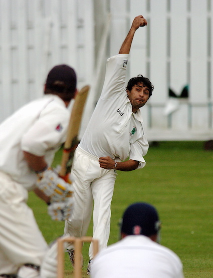 Barton's Aqeel Ahmed bowling to Torquay's Matt Hunt back in 2006