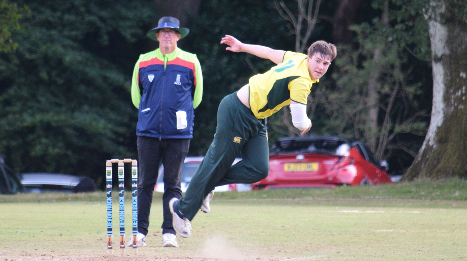Budleigh's Ryan Cotton-Harris – four wickets in the win over Braunton<br>credit: Conrad Sutcliffe - no re-use without copyright owner's consent