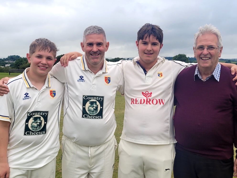 Pictured are three generations of the Chappell family, all Tavistock players either past or present. They are (left to right): Will, Darren, Thomas and Barry<br>credit: Contributed 