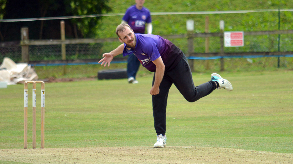 Cullompton's James Vincent – four wickets in the win over North Devon<br>credit: Conrad Sutcliffe - no re-use without copyright owner's consent