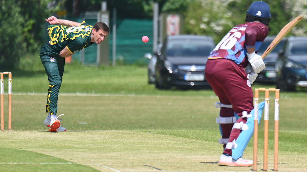 Bovey seamer Rob Pryce has T&K batter Josh Thompson in his sights