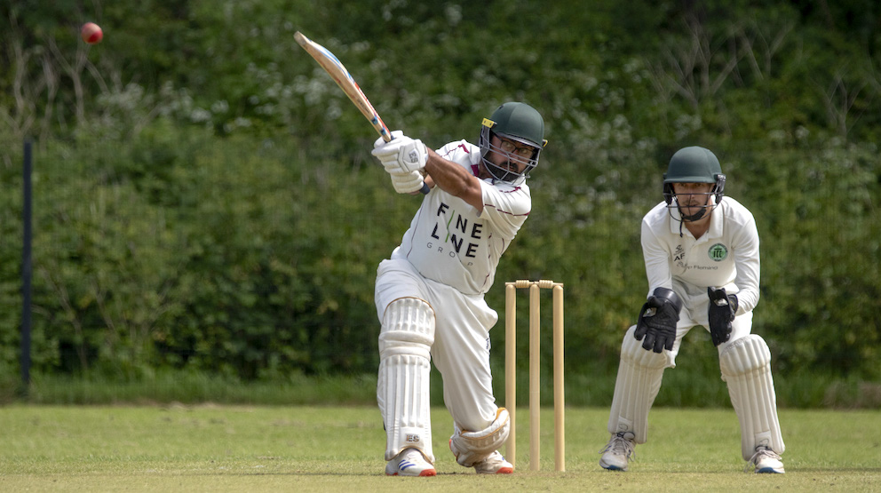 Wasim Malik hits out for Plymouth CS&R on the way to a half-century against Ivybridge 2nd XI | Photo: Al Stewart
