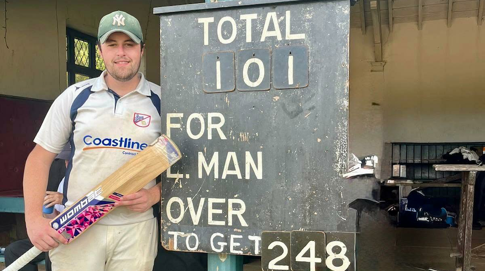James Ferryman – in front of the scoreboard<br>credit: Contributed