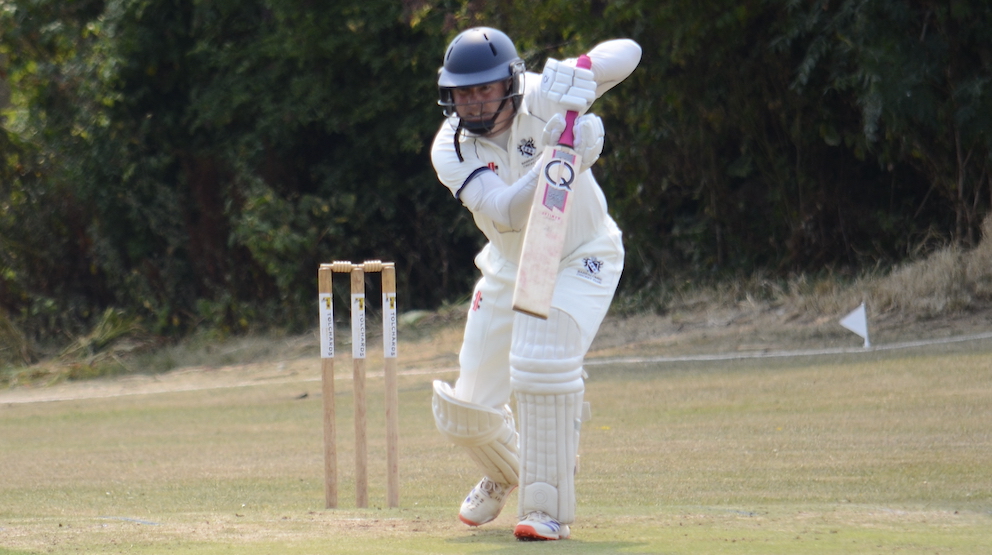 Babbacombe's Marcus Thompson – 68 in a losing cause against South Brent<br>credit: Conrad Sutcliffe - no re-use without copyright owner's consent