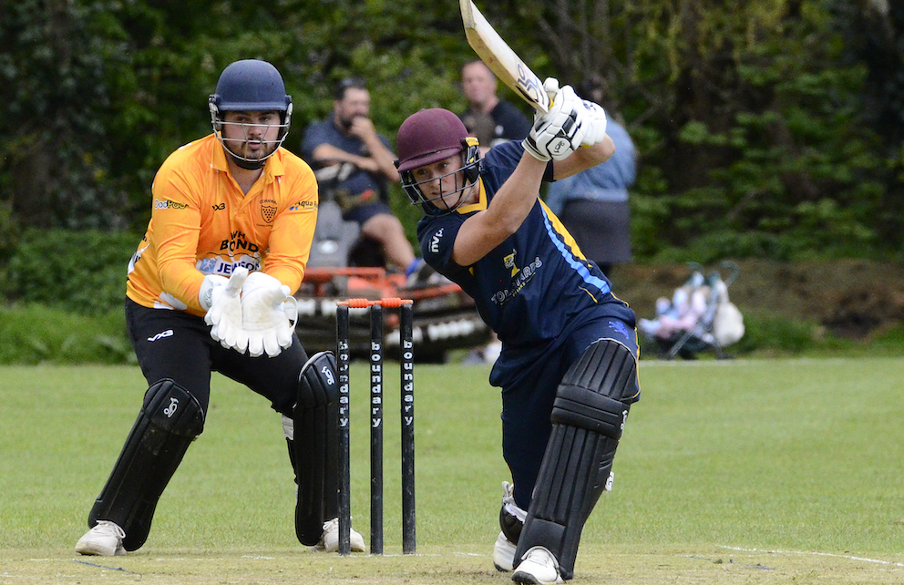 Devon batter Seb Linnitt making runs in a rush against Cornwall