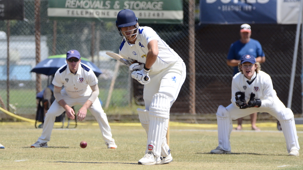 James Matravers early in his record-setting innings against Herefordshire <br>credit: Conrad Sutcliffe - no re-use without copyright owner's consent