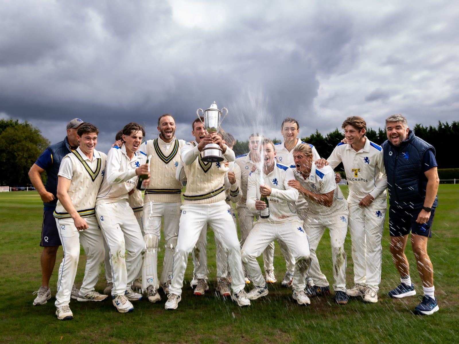 Devon celebrate on the pitch after beating Buckinghamshire in the Cluberly Championship play-off game | Roger Byrne<br>credit: www.rogerbphotos.co.uk