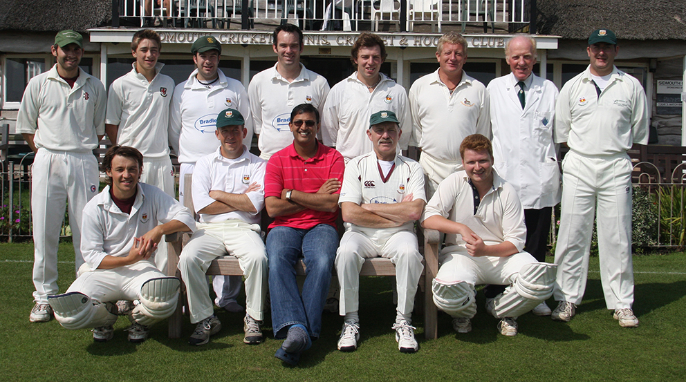The 2008 Sidmouth 2nd XI line up for the camera. Alan Marsh is second from the right in the back row