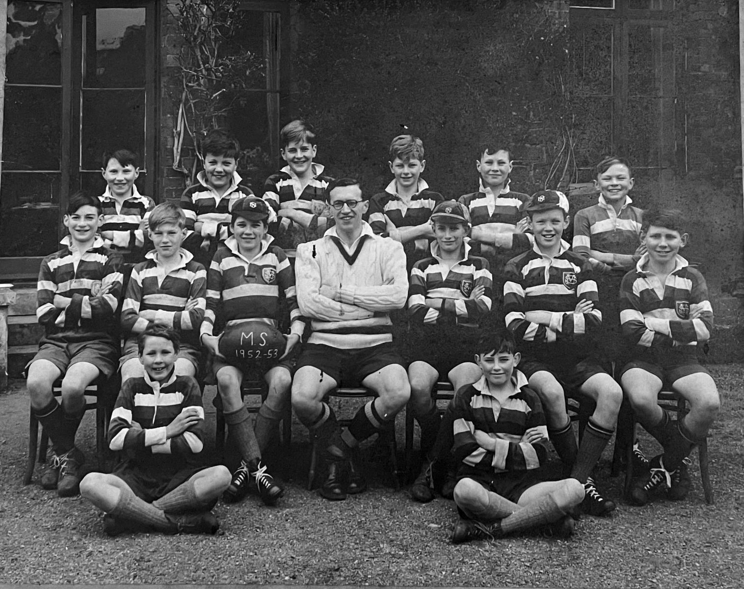 Barry Page-Devon is on the left in the front row of this 1952-53 Montepellier School rugby team photo. Future Torquay CC captain Paul Twose is second from the left in the back row