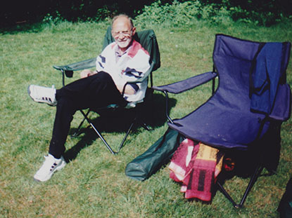 Relaxing beyond the boundary while on tour with Plympton Colts in 2003