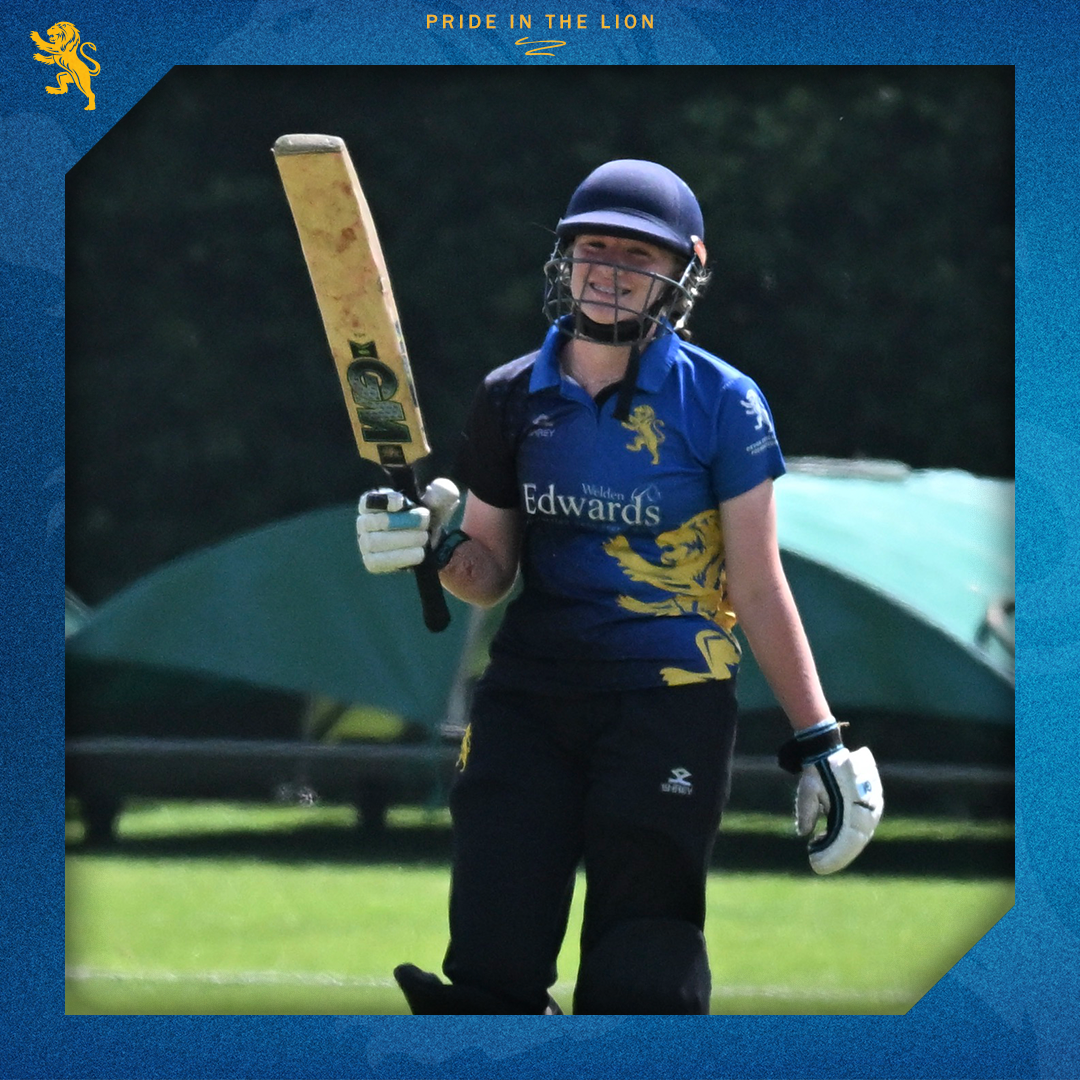 Katie Kirkup celebrates making 50 against Glamorgan. credit: Jennie Kirkup