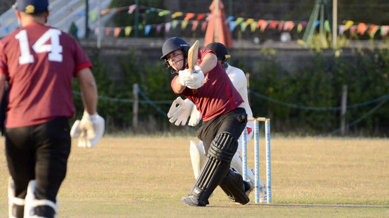 Ipplepen's Warrick Green launches Matt Lipton's bowling for six