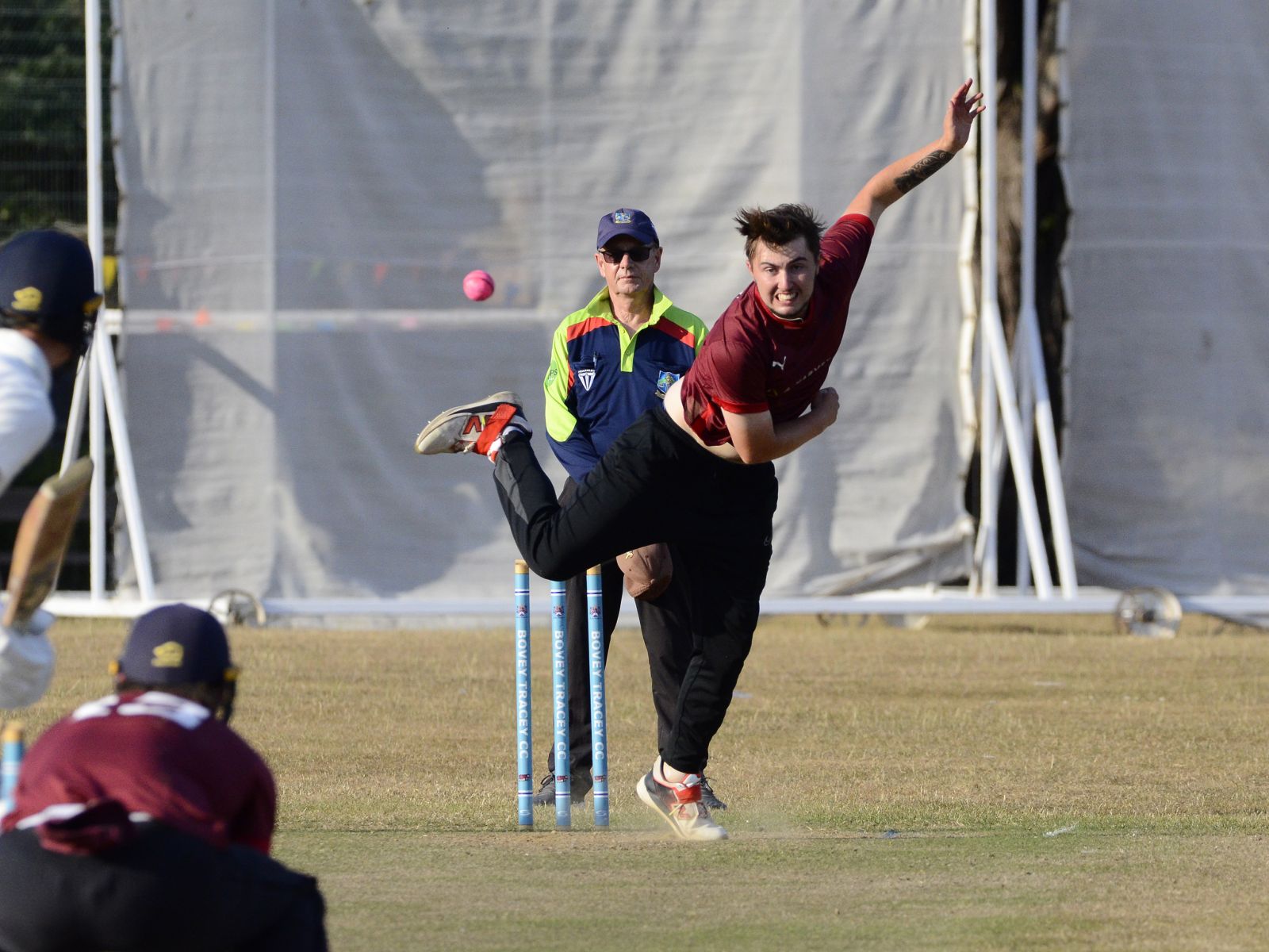Ipplepen's four-wicket bowler George Tapley during his second spell