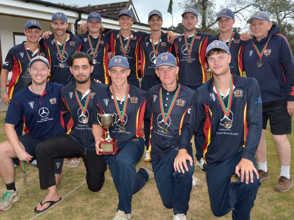 Smiles all round from the cup-winning Exeter team